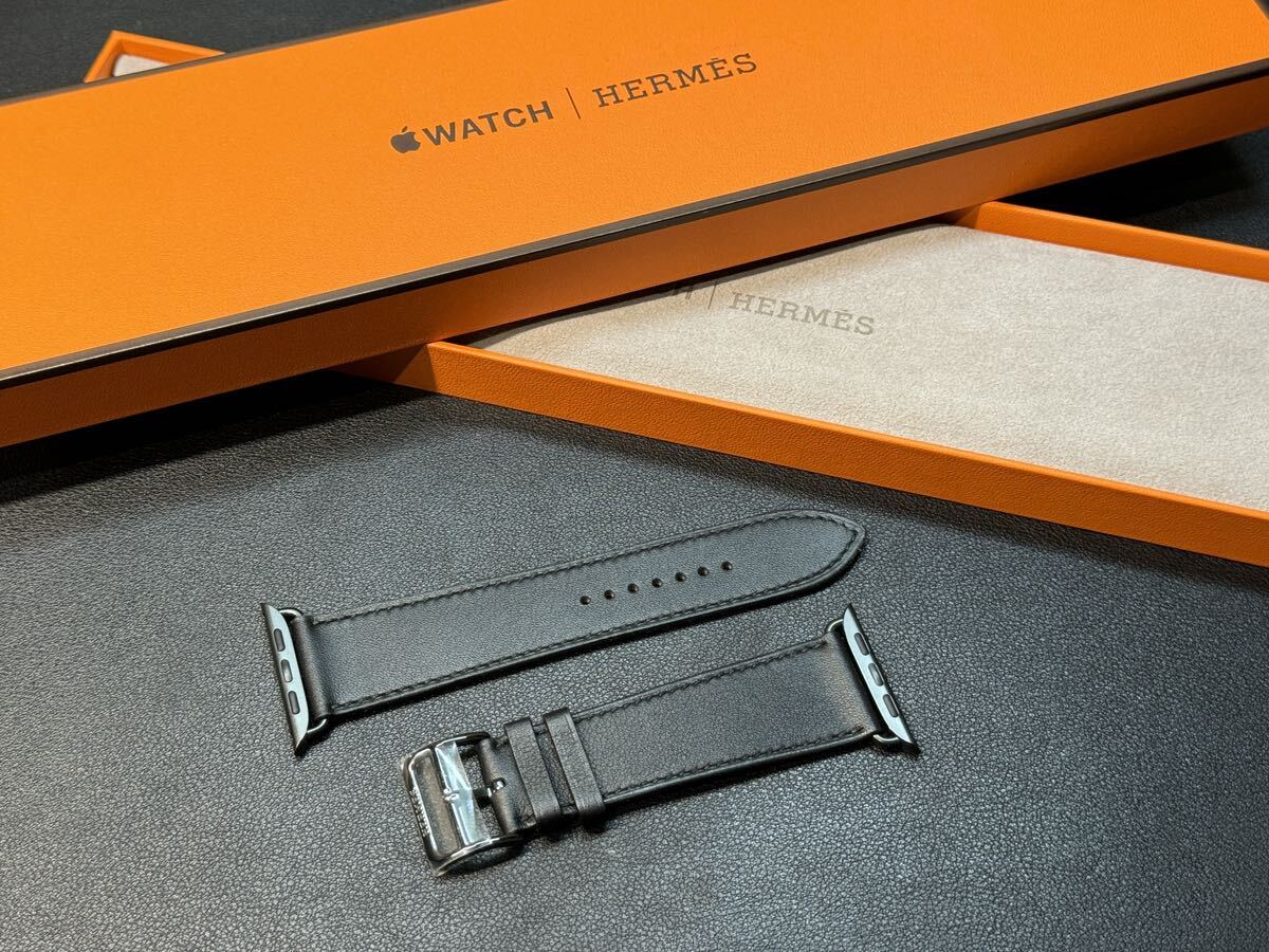 ☆即決 未使用Apple Watch Hermes 45mm 44mm ブラック 黒 シンプルトゥール レザーストラップ アップルウォッチ エルメス 915_画像2