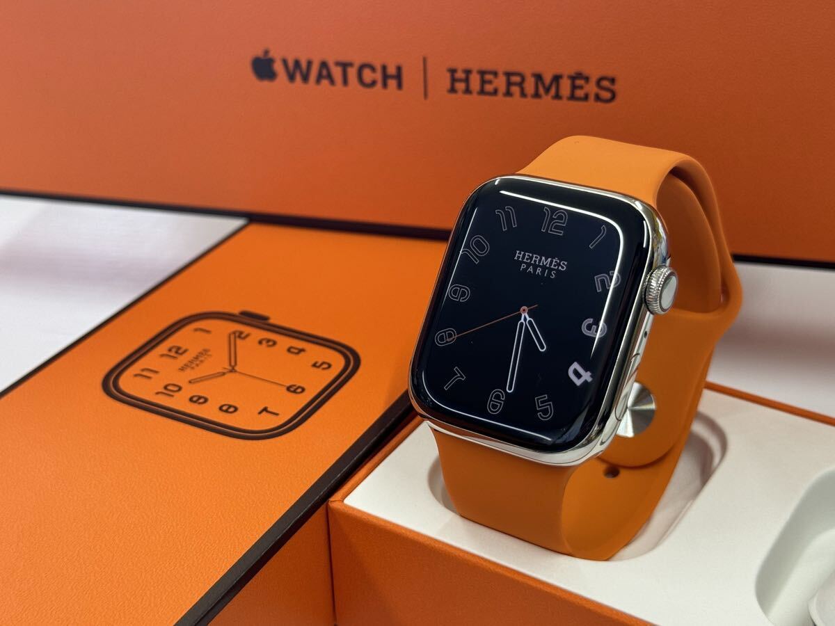 ☆最新 即決 美品 100% Apple Watch series9 HERMES 45mm アップルウォッチ エルメス GPS+Cellular シルバーステンレス シリーズ9 940_画像1