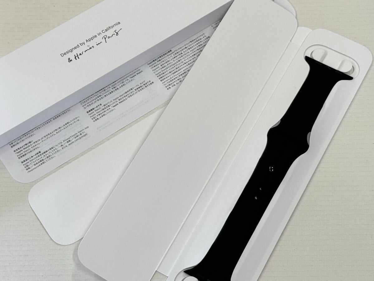 ☆未使用 即決 Apple Watch HERMES 黒 エルメス 限定 ブラックスポーツバンド 45mm 44mm 正規品 純正 アップルウォッチ 956_画像1