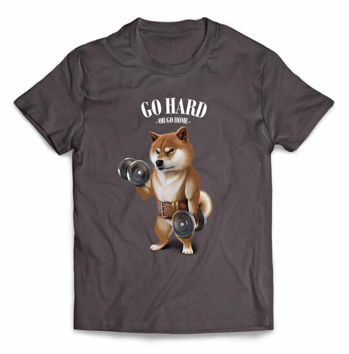 柴犬 しばいぬ ダンベル 筋トレ 筋肉 モンスター Tシャツ メンズ レディース 半袖Tシャツ