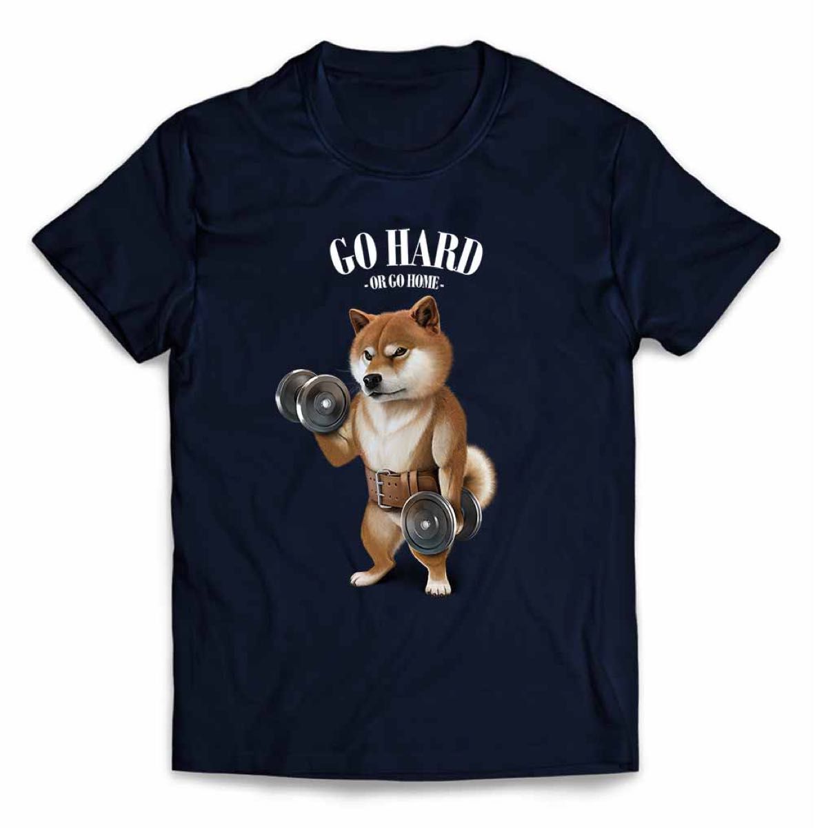 柴犬 しばいぬ ダンベル 筋トレ 筋肉 モンスター Tシャツ メンズ レディース 半袖Tシャツ