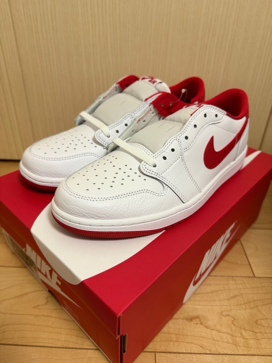 在庫整理大幅値下げ【新品・定価以下】NIKE AIR JORDAN1 LOW OG  WHITE/RED 28.0 送料込み