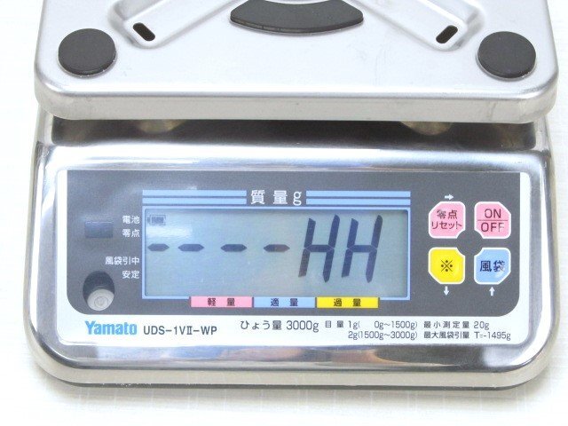 ★yamato 防水型デジタル上皿はかり 3000g UDS-1VⅡ-WP 3kg ジャンク★B_画像2