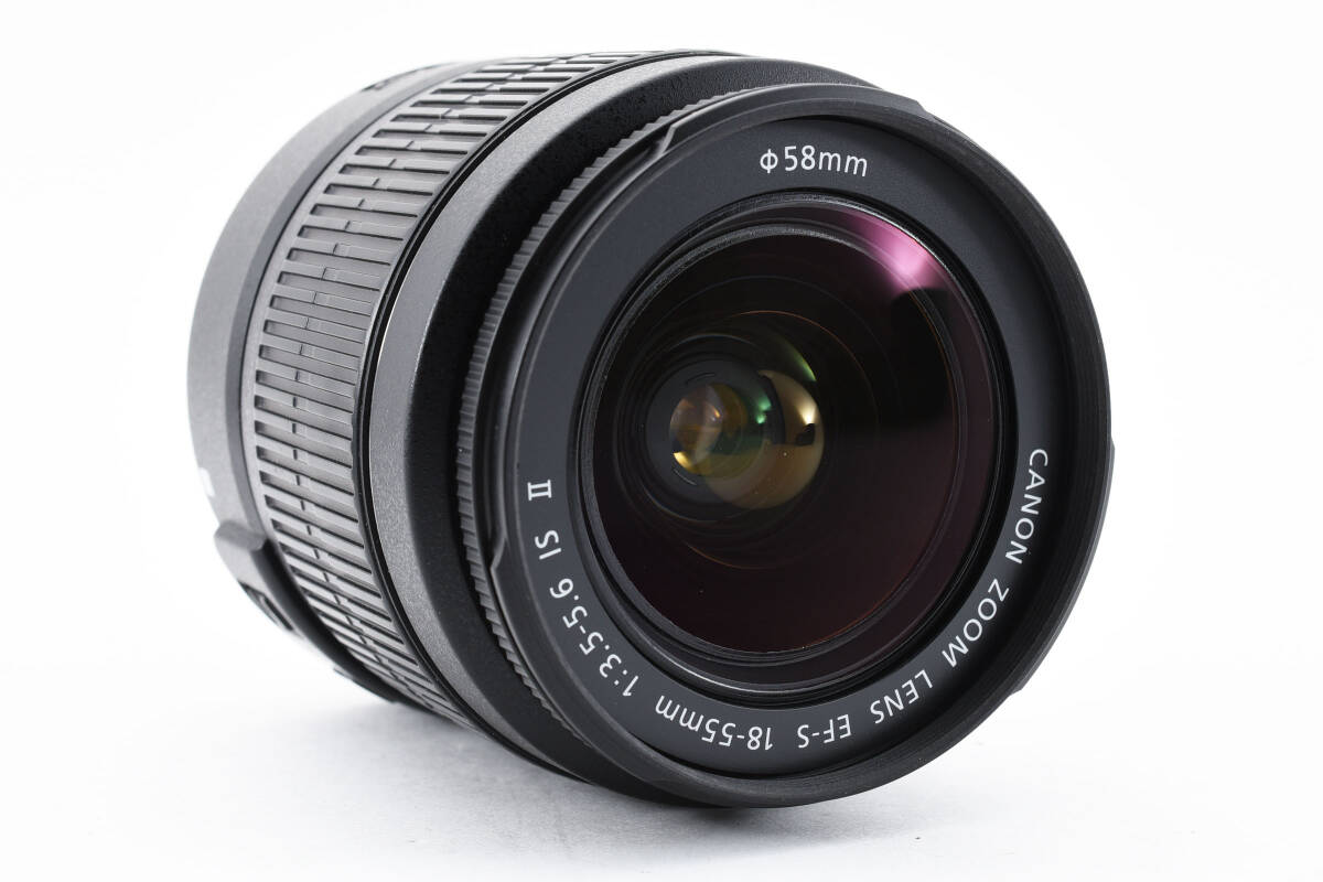 ◆極美品◆ Canon EF-S 18-55mm F3.5-5.6 IS II フード付き ★カビクモリなし キヤノン _画像4