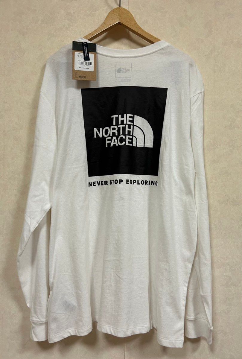 新品 THE NORTH FACE ノースフェイス メンズL/S BOX NSE TEE TNF ホワイ/TNF ブラック XL