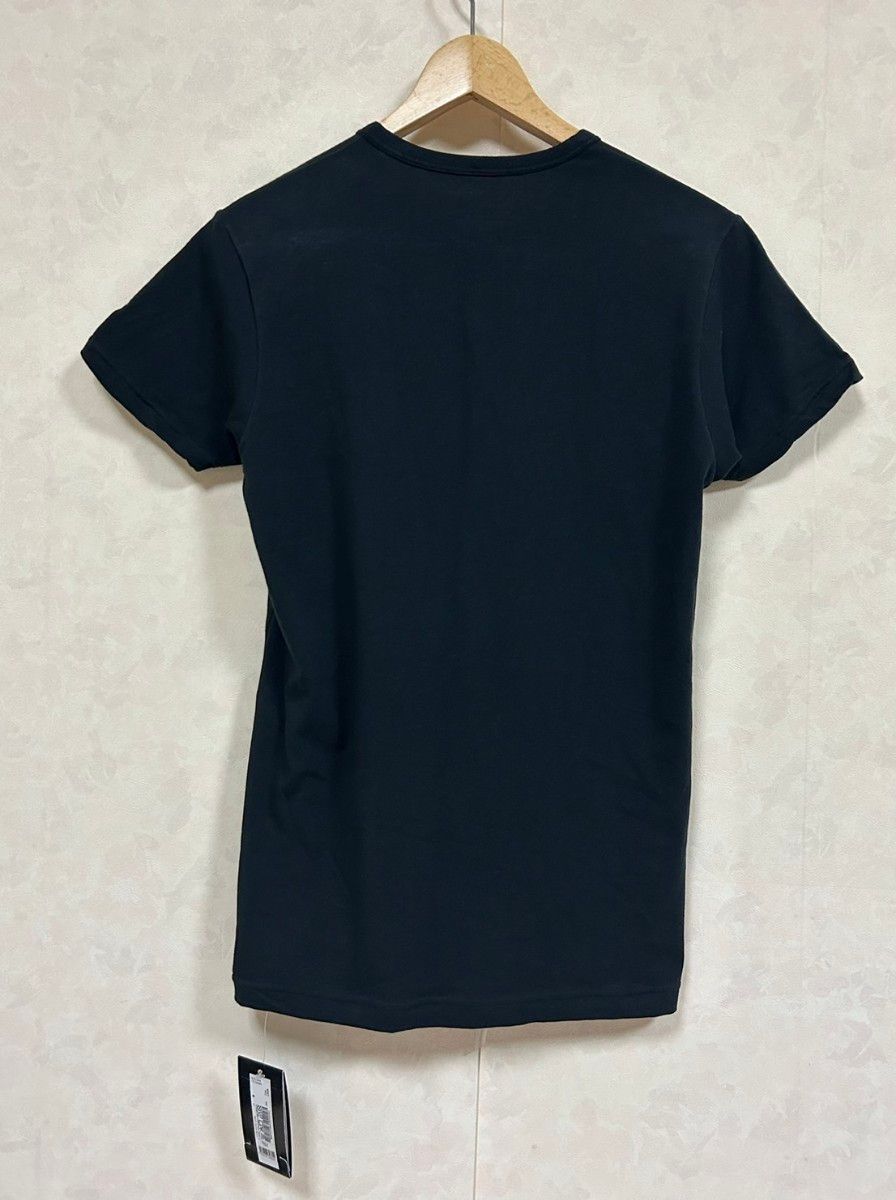 新品 EMPORIO ARMANI エンポリオ アルマーニ ロゴ クルーネック メンズ 半袖アンダーTシャツ ブラック Sサイズ