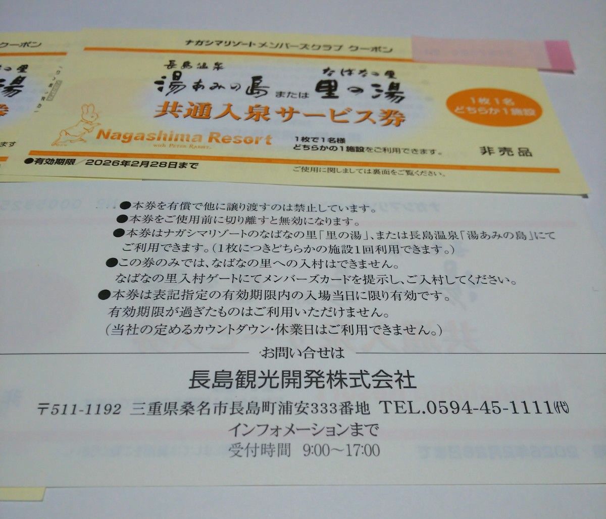 ４枚セット 期限なが～い！ 長島温泉 湯あみの島 里の湯 入泉券 なばなの里 ナガシマリゾート 2026年2月28日まで有効
