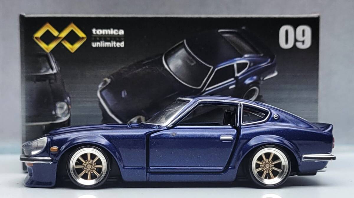  Nissan Fairlady Z modified S30 demon. Z bay shore midnight -inch up Watanabe wheel aluminium deep rim Tomica premium 