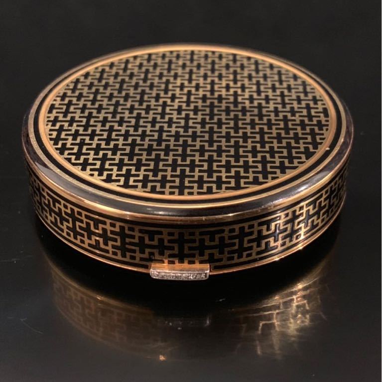  стоит посмотреть.! ценный! прекрасный![CARTIER] Cartier a-ru* декоративный элемент чистое золото compact инструмент для проволоки waz Lee .. бриллиант ArtDeco очень редкий.!