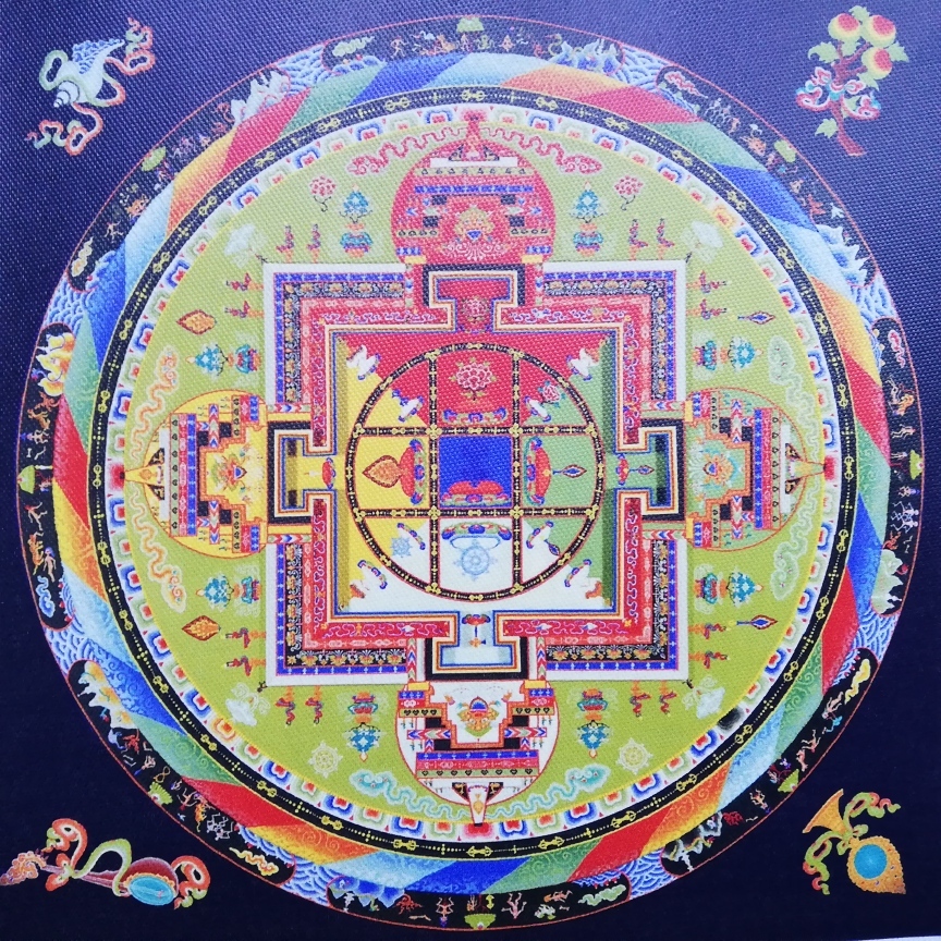 卍仏教美術　◆曼荼羅◆　仏画　チベット密教　２０ｃｍ　 　　 検索；アート ヨガ ヒーリング リラックス　A_画像1