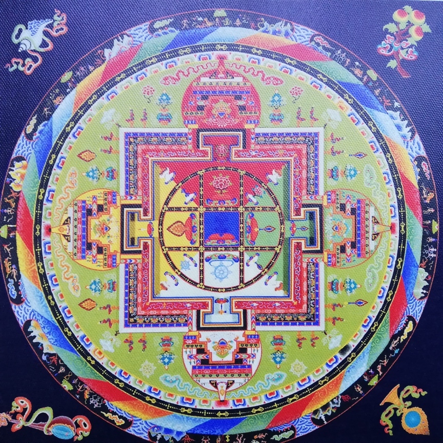 卍仏教美術　◆曼荼羅◆　仏画　チベット密教　２０ｃｍ　 　　 検索；アート ヨガ ヒーリング リラックス　A_画像9