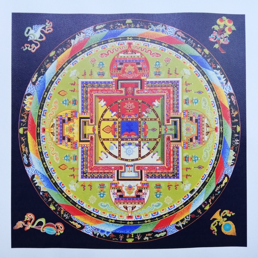 卍仏教美術　◆曼荼羅◆　仏画　チベット密教　２０ｃｍ　 　　 検索；アート ヨガ ヒーリング リラックス　A_画像4