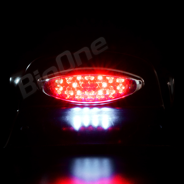 BigOne 4B-5 バッテリー 収納可能 SR400 SR500 フェンダー レス キット LED ユーロ オーバル テール ランプ スモーク_画像9