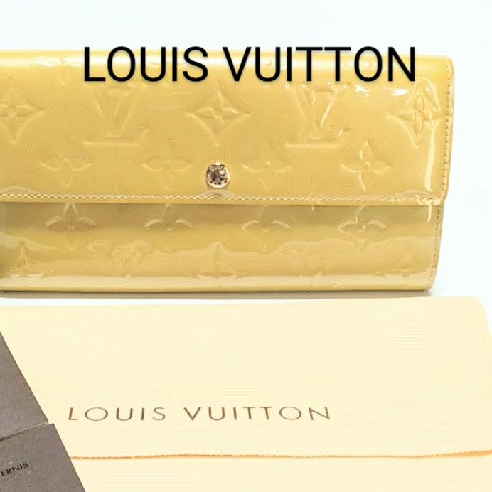 LOUIS VUITTONルイヴィトン◆美品●ヴェルニ■ イエロー☆二つ折り★長財布★ウォレット