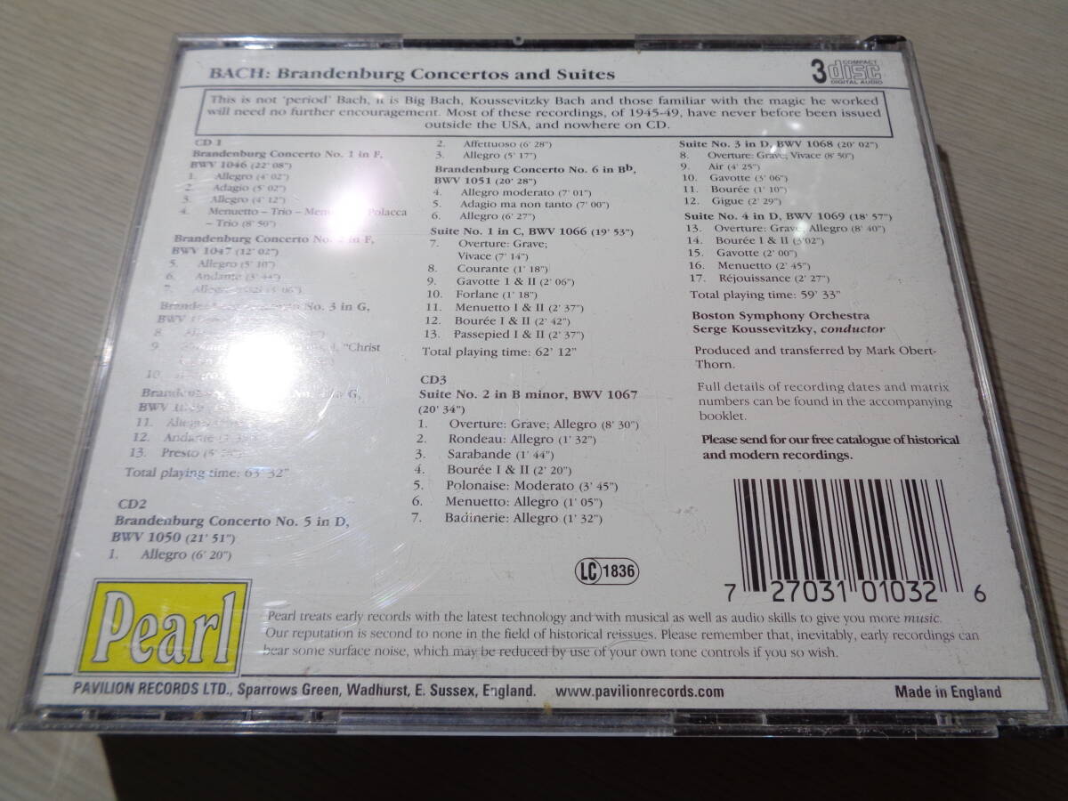 クーセヴィツキー,SERGE KOUSSEVITZKY,BOSTON SYMPHONY/BACH:THE SIX BRANDENBURG CONCERTOS,THE FOUR ORCHESTRAL SUITES(GEMS 0103 3CD_画像3