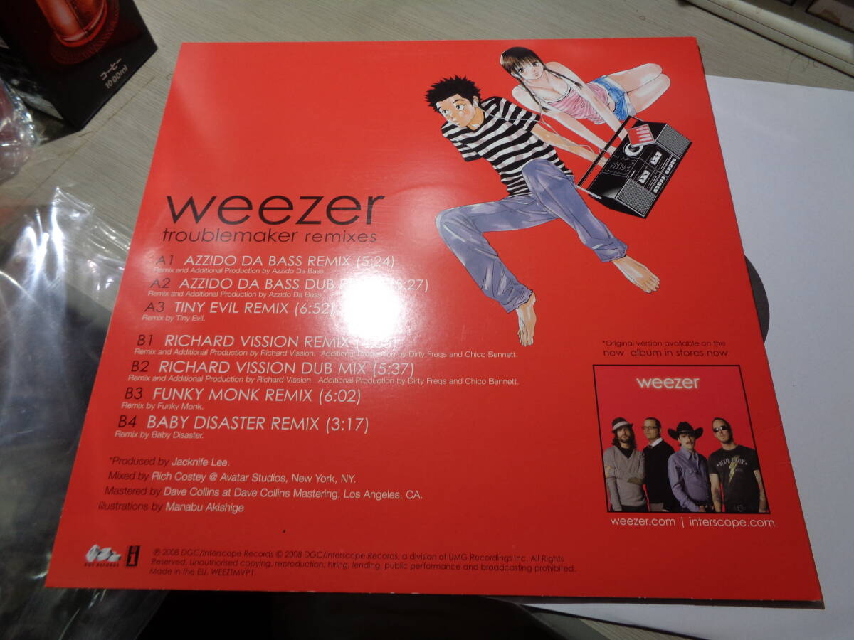 WEEZER/TROUBLEMAKER(虎武留芽威華唖) REMIXES(2008 DGC:WEEZTMVP1 RED COLOR VINYL 12”_画像2