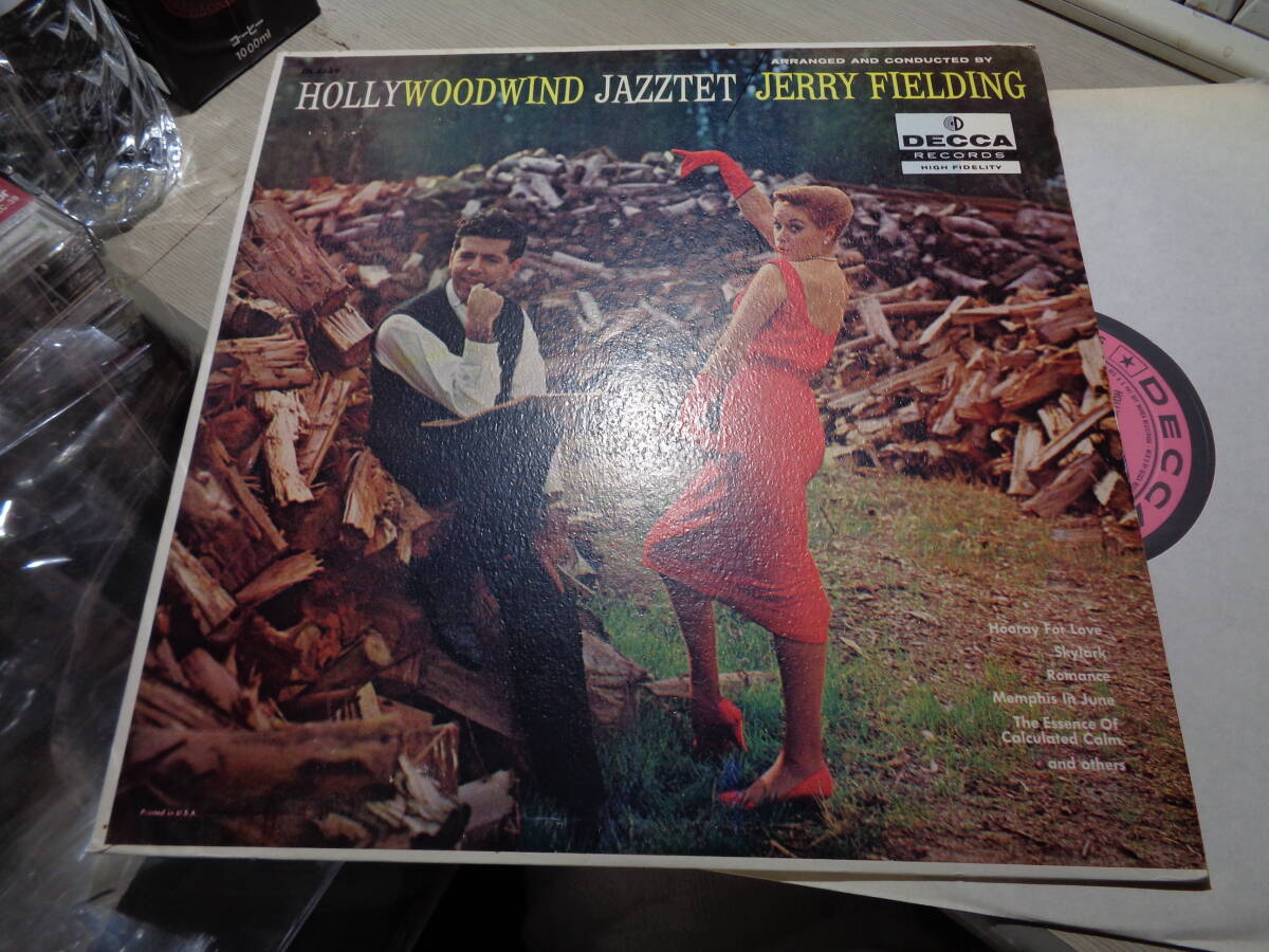 ジェリー・フィールディング,JERRY FIELDING/HOLLYWOODWIND JAZZTET(USA/DECCA:DL 8669 PINK DG LABEL PROMO NM LP/T1 1,T1 1 STAMPER_画像1