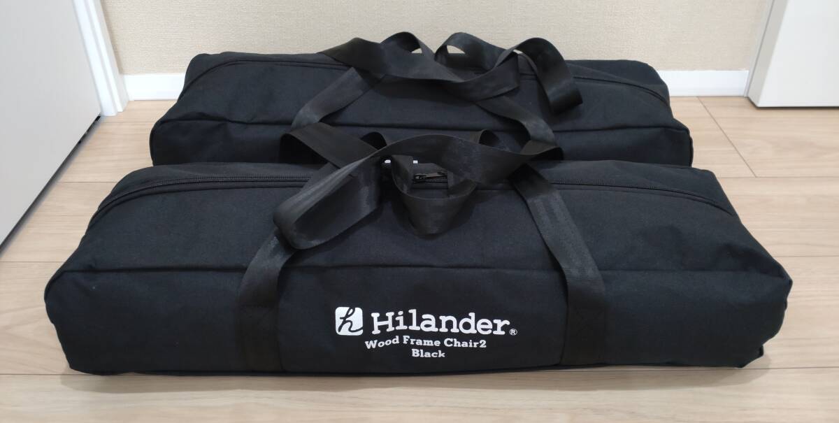 キャンプチェア Hilander (ハイランダー) ウッドフレームチェア2 ブラック HCT-035 8,480円 2脚セット 未使用_画像6
