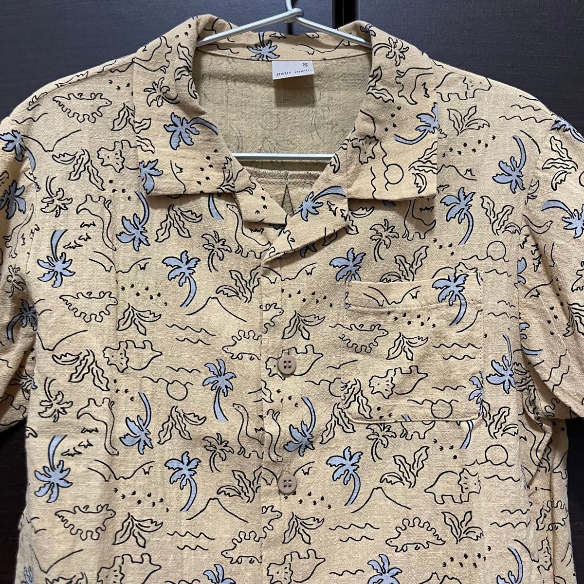 プティマイン　恐竜柄半袖シャツ　Tシャツ トップス