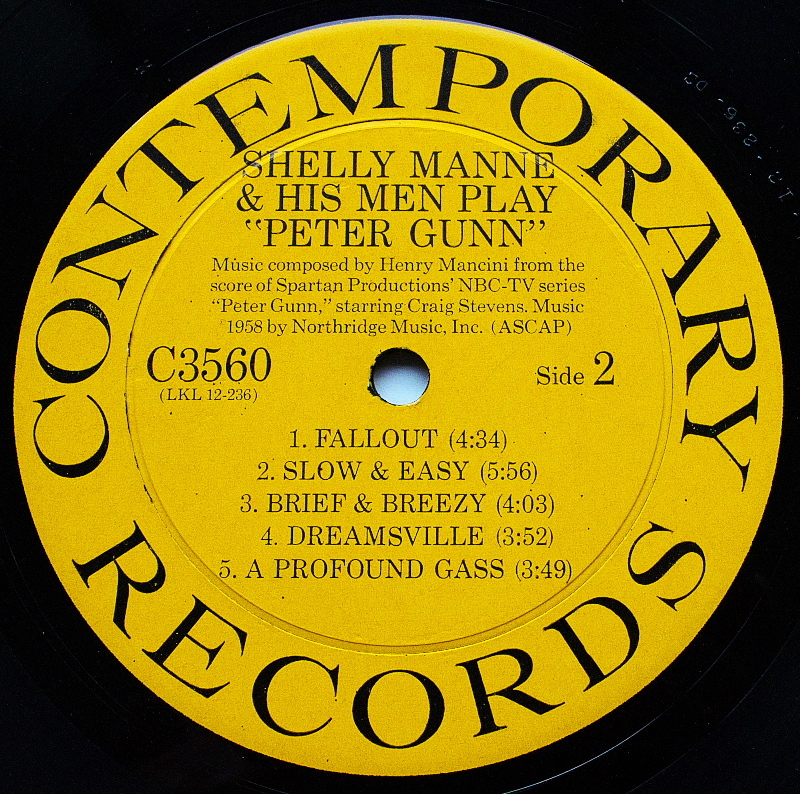 【 USオリジナル ・ 深溝 】★ SHELLY MANNE ＆ HIS MEN PLAY " PETER GUNN "　/ Contemporary C 3560 US盤　MONO　美品 ★_画像7