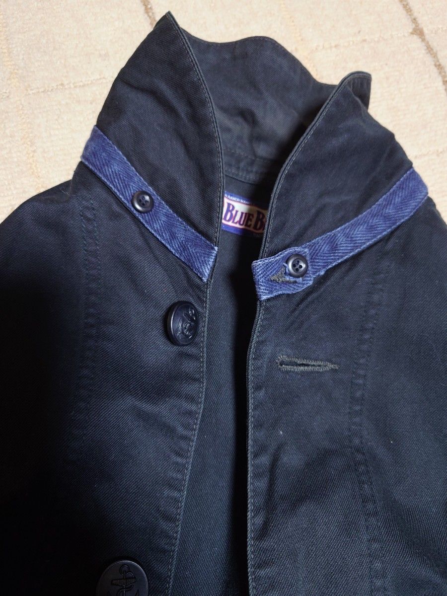 BLUE BLUE U.S.NAVY へちま襟 カバーオール ジャケット サイズ1  カバーオール ブラック デニム 聖林公司