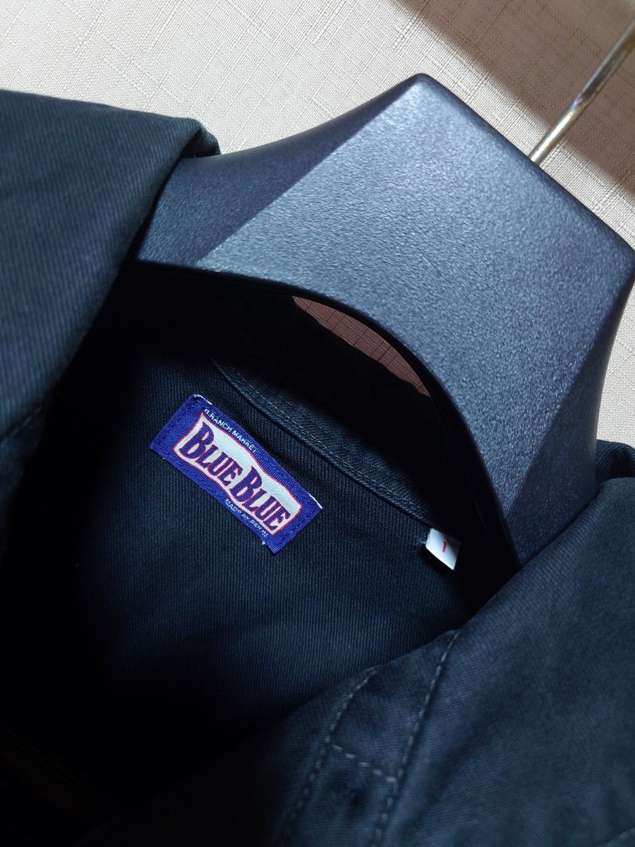 BLUE BLUE U.S.NAVY へちま襟 カバーオール ジャケット サイズ1  カバーオール ブラック デニム 聖林公司