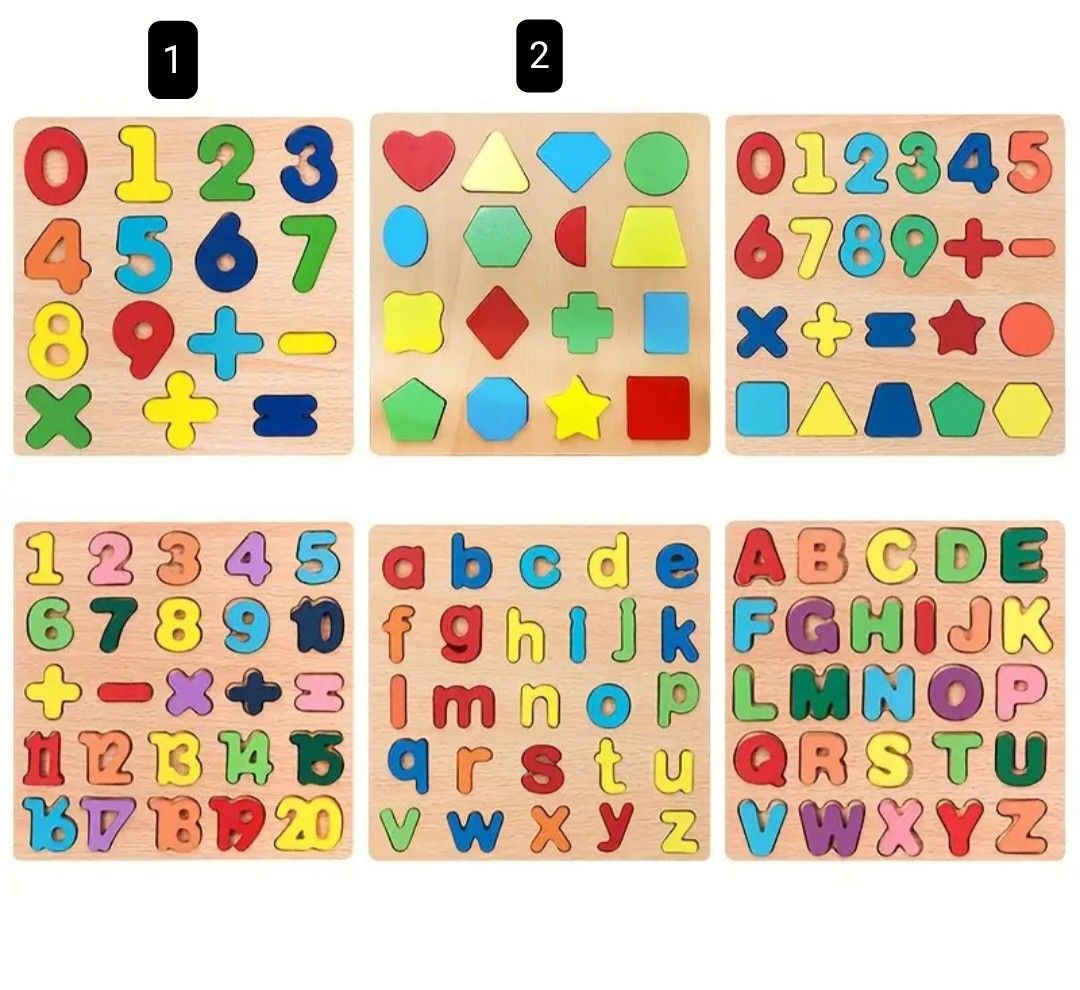 木製 パズル 文字 数字 形 色のマッチング モンテッソーリ おもちゃ 教育玩具 知育玩具  子供 玩具 積み木 木のおもちゃ