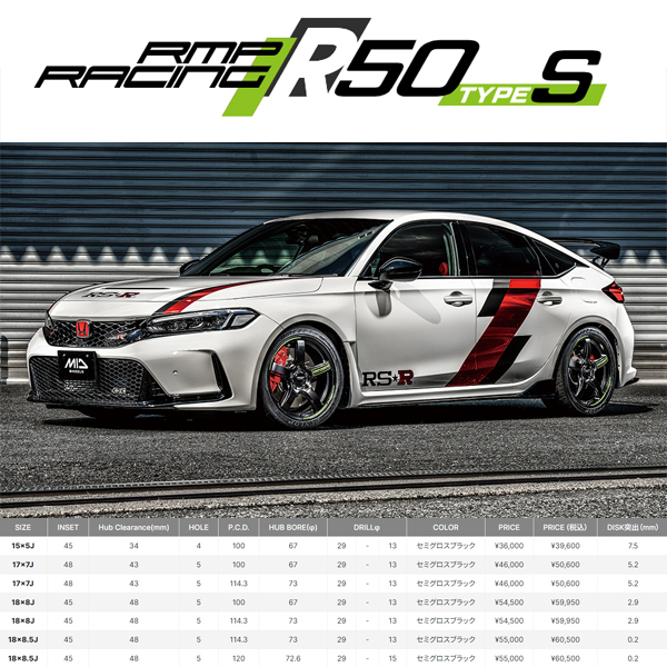 アルミホイール 4本 18インチ RMP-Racing R50 TypeS セミグロスブラック 18x8.0J +45 5H114.3P_画像2