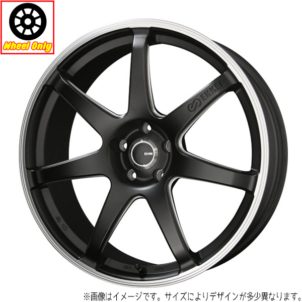 アルミホイール 4本 ENKEI TUNING SC38 1880+48 5-100 マットブラック/リムエンドポリッシュ 18インチ_画像1