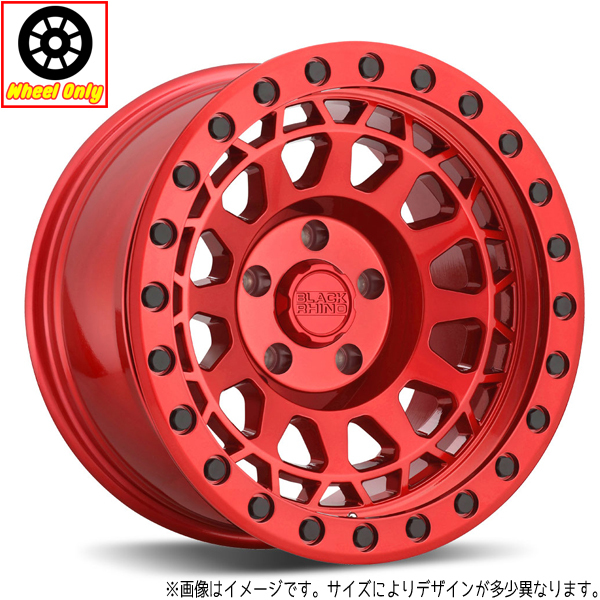 アルミホイール 4本 17インチ ブラックライノ PRIMM Candy Red w/Black Bolts 17x9 ±0 5H127P_画像1