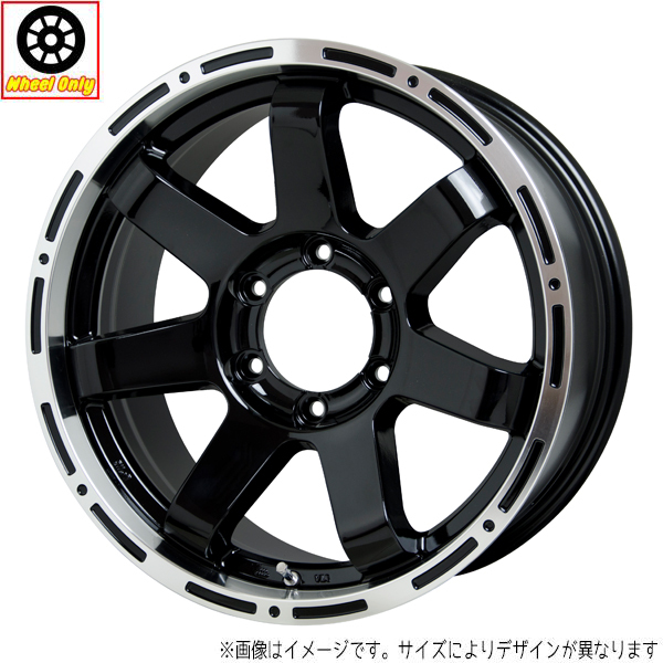 アルミホイール 1本 18インチ MAD CROSS MC-76 ブラック&リムポリッシュ ブラック/リムP 18x8.0J +25 6H139.7P_画像1