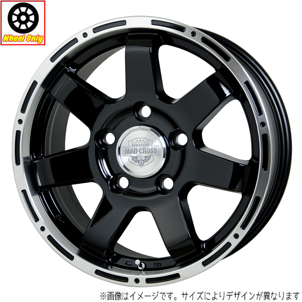 アルミホイール 1本 18インチ MAD CROSS MC-76 ブラック&リムポリッシュ ブラック/リムP 18x8.0J +48 5H150P_画像1