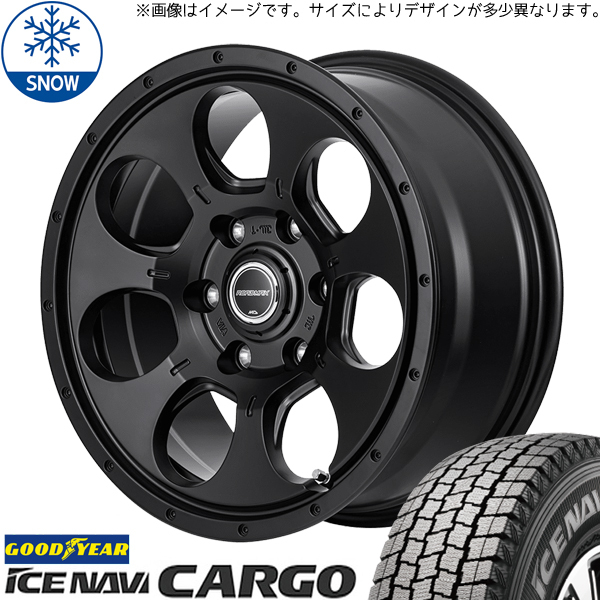 195/80R15 107/105 キャラバン GY ICENAVI カーゴ 15インチ 5.5J +42 6H139.7P スタッドレスタイヤ ホイールセット 4本_画像1