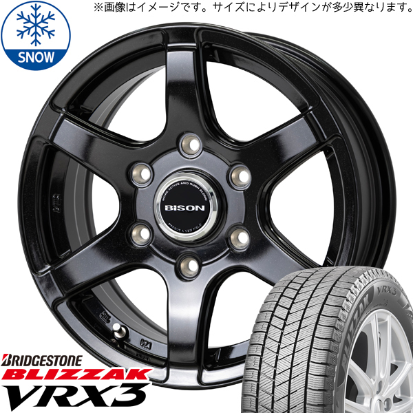 215/70R16 ジムニー BS ブリザック VRX3 バイソン BN-04 16インチ 5.5J +22 5H139.7P スタッドレスタイヤ ホイールセット 4本_画像1