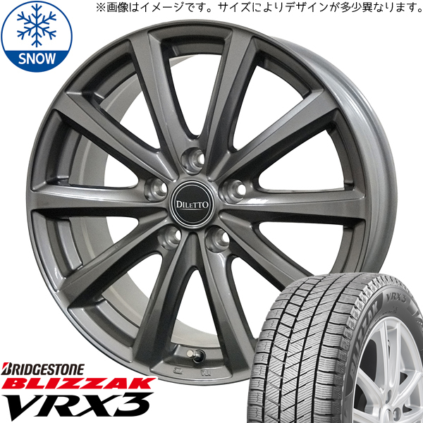 165/50R15 軽自動車用 BS BLIZZAK VRX3 ディレット M10 15インチ 5.5J +42 4H100P スタッドレスタイヤ ホイールセット 4本_画像1