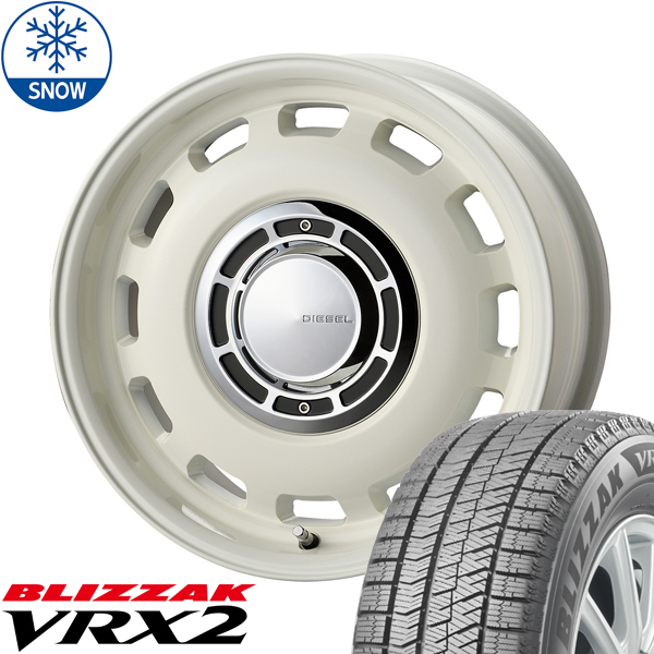 185/65R15 クロスビー カスタムサイズ 15インチ BS VRX2 クロスブラッド ディーゼル スタッドレスタイヤ ホイールセット 4本_画像1