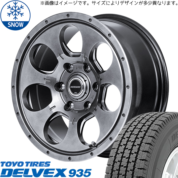 195/80R15 107/105 ハイエース TOYO デルベックス 935 15インチ 6.0J +33 6H139.7P スタッドレスタイヤ ホイールセット 4本_画像1