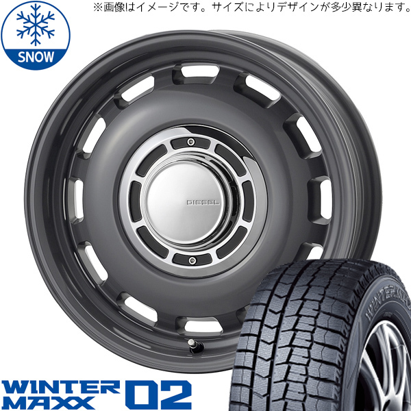 165/65R14 タンク ルーミー トール 14インチ DUNLOP WM02 クロスブラッド ディーゼル スタッドレスタイヤ ホイールセット 4本_画像1