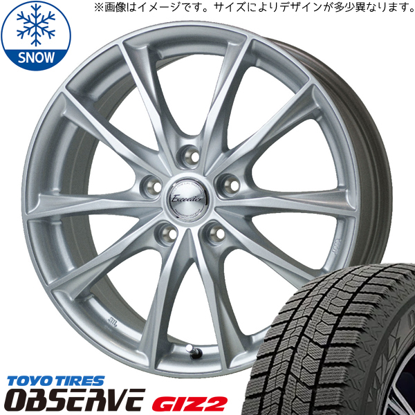 165/55R15 NBOX タント スペーシア TOYO GIZ2 E06 15インチ 4.5J +45 4H100P スタッドレスタイヤ ホイールセット 4本_画像1