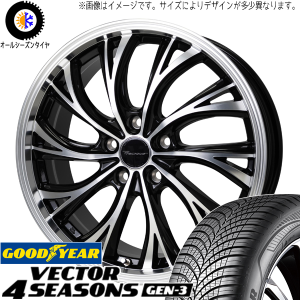 195/65R15 日産 オーラ GY Vector GEN3 プレシャス HS-2 15インチ 5.5J +42 4H100P オールシーズンタイヤ ホイールセット 4本_画像1