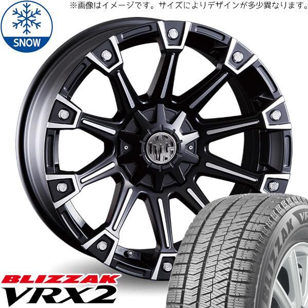 215/65R16 アルファード 16インチ ブリヂストン ブリザック VRX2 CRIMSON MG MONSTER スタッドレスタイヤ ホイールセット 4本_画像1