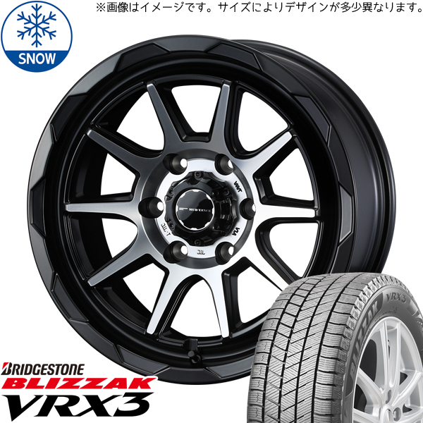 215/70R15 ハイエース 15インチ ブリヂストン ブリザック VRX3 WEDS MUD VANCE06 スタッドレスタイヤ ホイールセット 4本_画像1