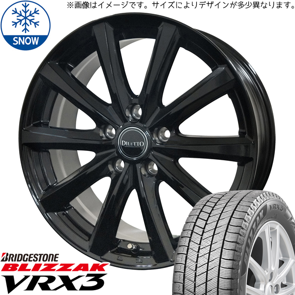 195/65R16 ライズ ロッキー BS BLIZZAK VRX3 ディレット M10 16インチ 6.0J +45 5H100P スタッドレスタイヤ ホイールセット 4本_画像1