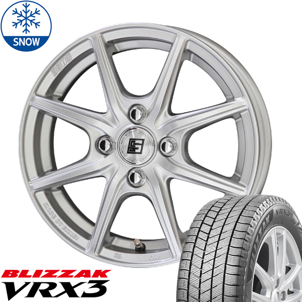 155/65R14 タント NBOX スペーシア サクラ BS BLIZZAK VRX3 14インチ EK 4.5J +45 4H100P スタッドレスタイヤ ホイールセット 4本_画像1