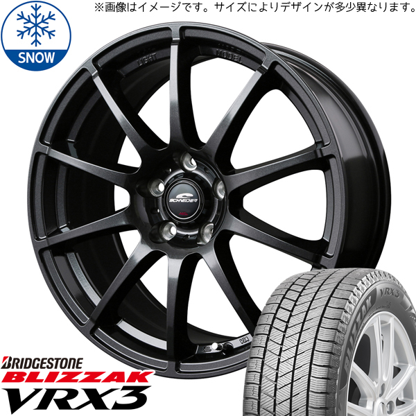 155/65R13 ムーブ ミラ ラパン BS BLIZZAK VRX3 シュナイダー 13インチ 4.0J +42 4H100P スタッドレスタイヤ ホイールセット 4本_画像1