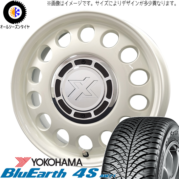 185/65R15 プリウス Y/H BluEarth 4S AW21 スティール 15インチ 6.0J +43 5H100P オールシーズンタイヤ ホイールセット 4本_画像1