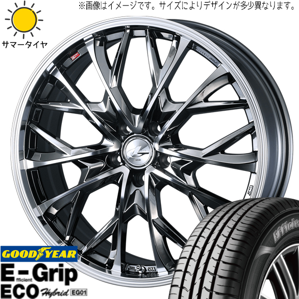 195/55R16 アクア グッドイヤー EG01 レオニス MV 16インチ 6.0J +42 4H100P サマータイヤ ホイールセット 4本_画像1