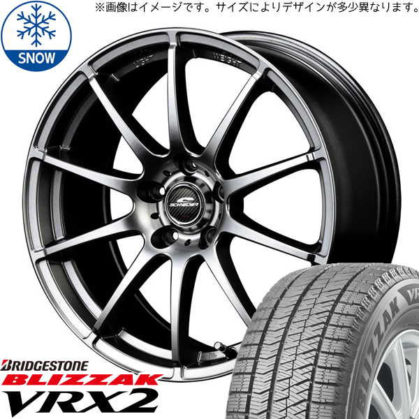 155/65R14 軽自動車用 2023年製 BS BLIZZAK VRX2 シュナイダー 14インチ 5.5J +38 4H100P スタッドレスタイヤ ホイールセット 4本_画像1