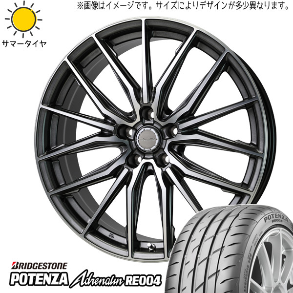 215/45R17 セレナ シビック BS ポテンザ RE004 レシャス アスト M4 17インチ 7.0J +48 5H114.3P サマータイヤ ホイールセット 4本_画像1