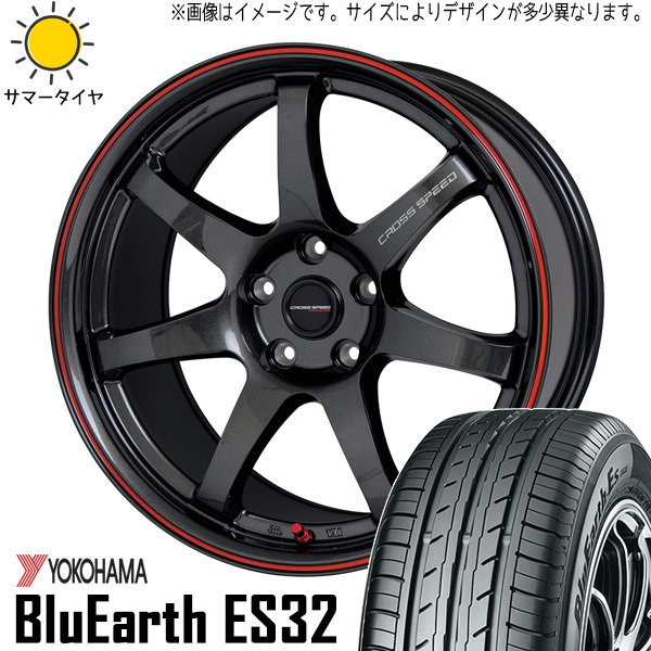 225/55R17 フォレスター XV ヨコハマ Es ES32 クロススピード CR7 17インチ 7.0J +47 5H100P サマータイヤ ホイールセット 4本_画像1